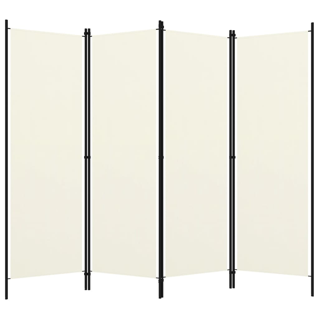 4-Panel Room Divider White 200x180 cm