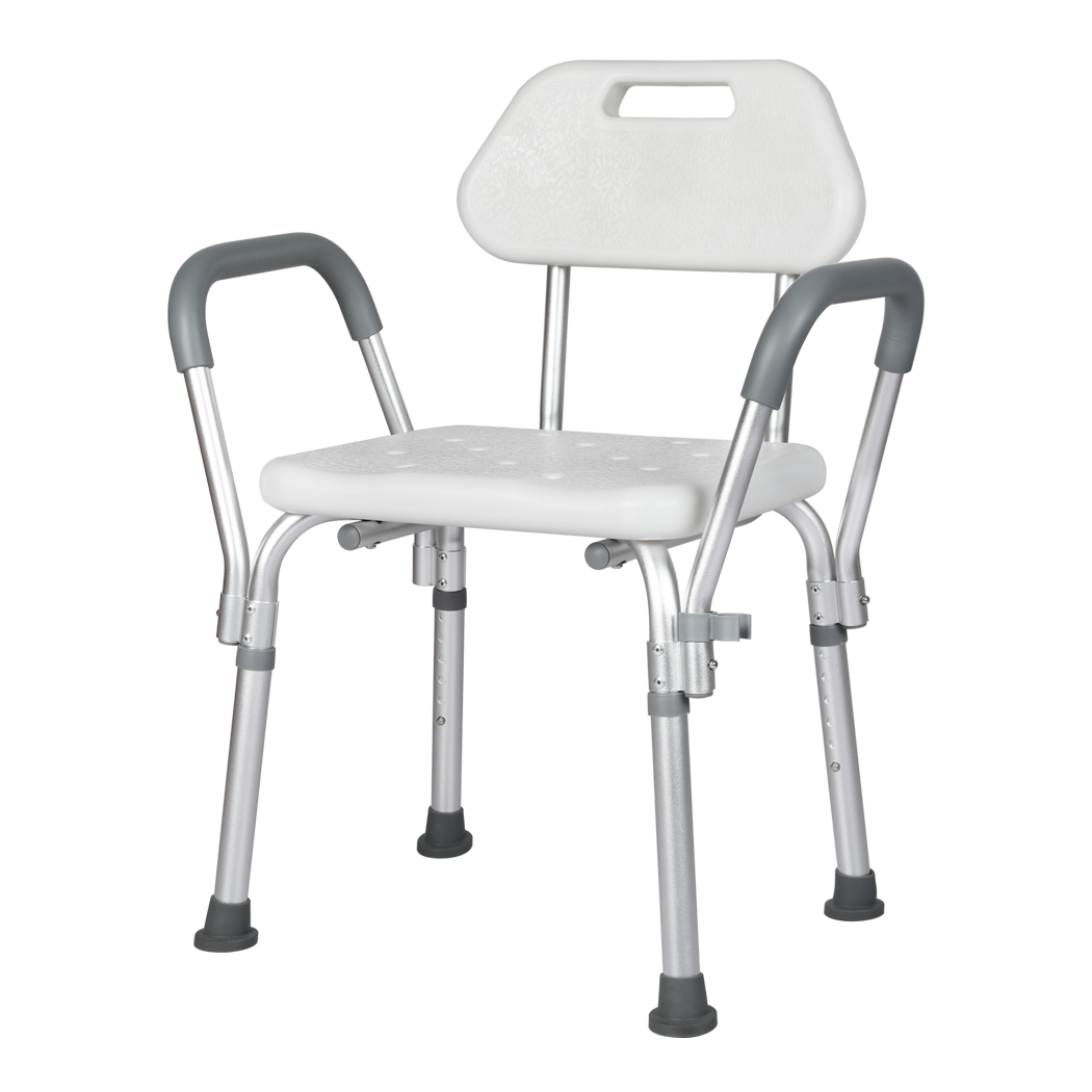 Levede Shower Chair Bath Seat Safety Stool Back Arms Adjustable Height Non-Slip-2065254297658069000