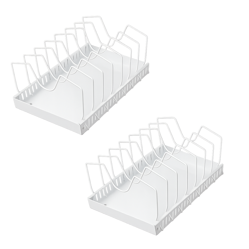Toque Pots and Pans Organiser Saucepan Holder Storage Pull Out Rack Holder White-2065254301424553992