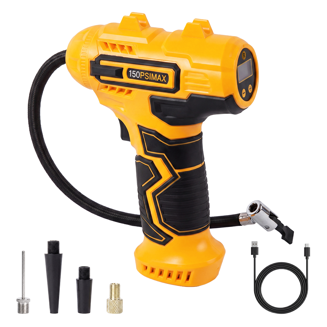 Traderight Cordless Tyre Inflator Air Car Compressor Pump LCD Digital Handheld-2061251869904343048