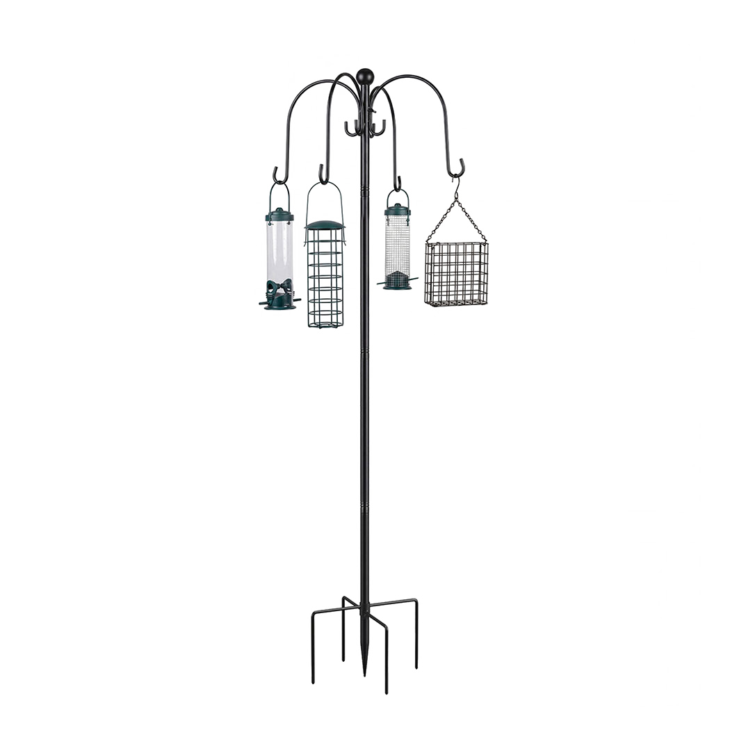 Toque Bird Feeder Station Hanging Stand Feeder 8 Hooks 4 Feeders Outdoor 224cm-2061251870957113352