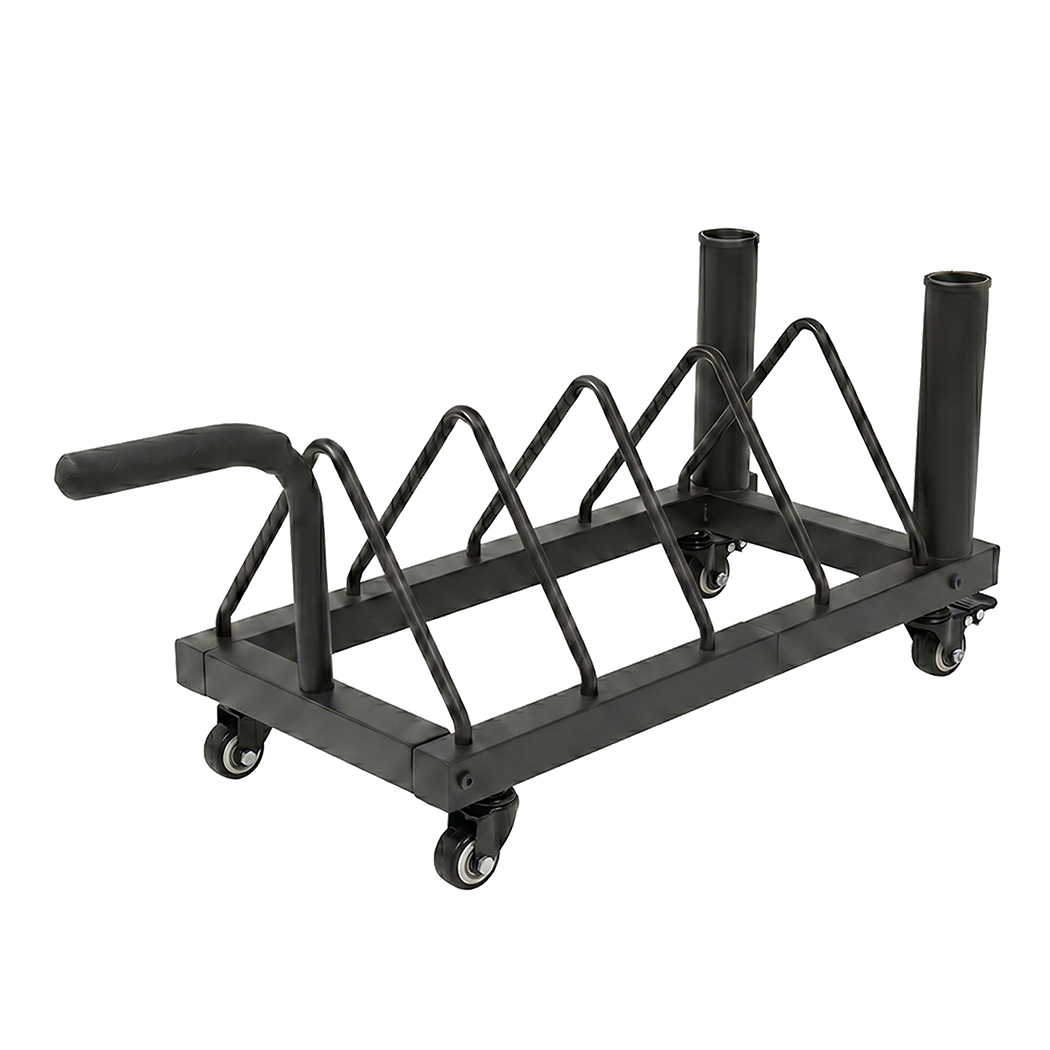 Centra Horizontal Bumper Plate Rack with Wheels Barbell Weight Storage Holder-2050059020890411016