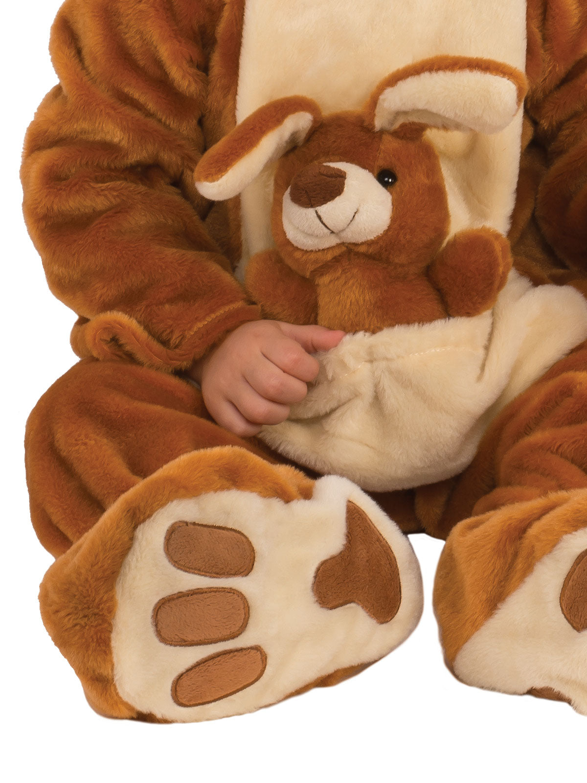 Rubie's Australian Kangaroo Costume with Joey Pouch for Kids – Plush Hooded Onesie Brown Colour