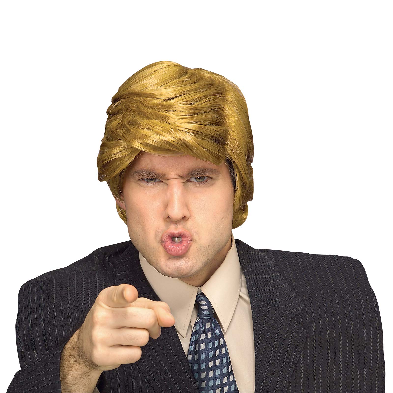 Billionaire Wig for Men Adult Costume Accessory Rich Tycoon Look Hair Blonde
