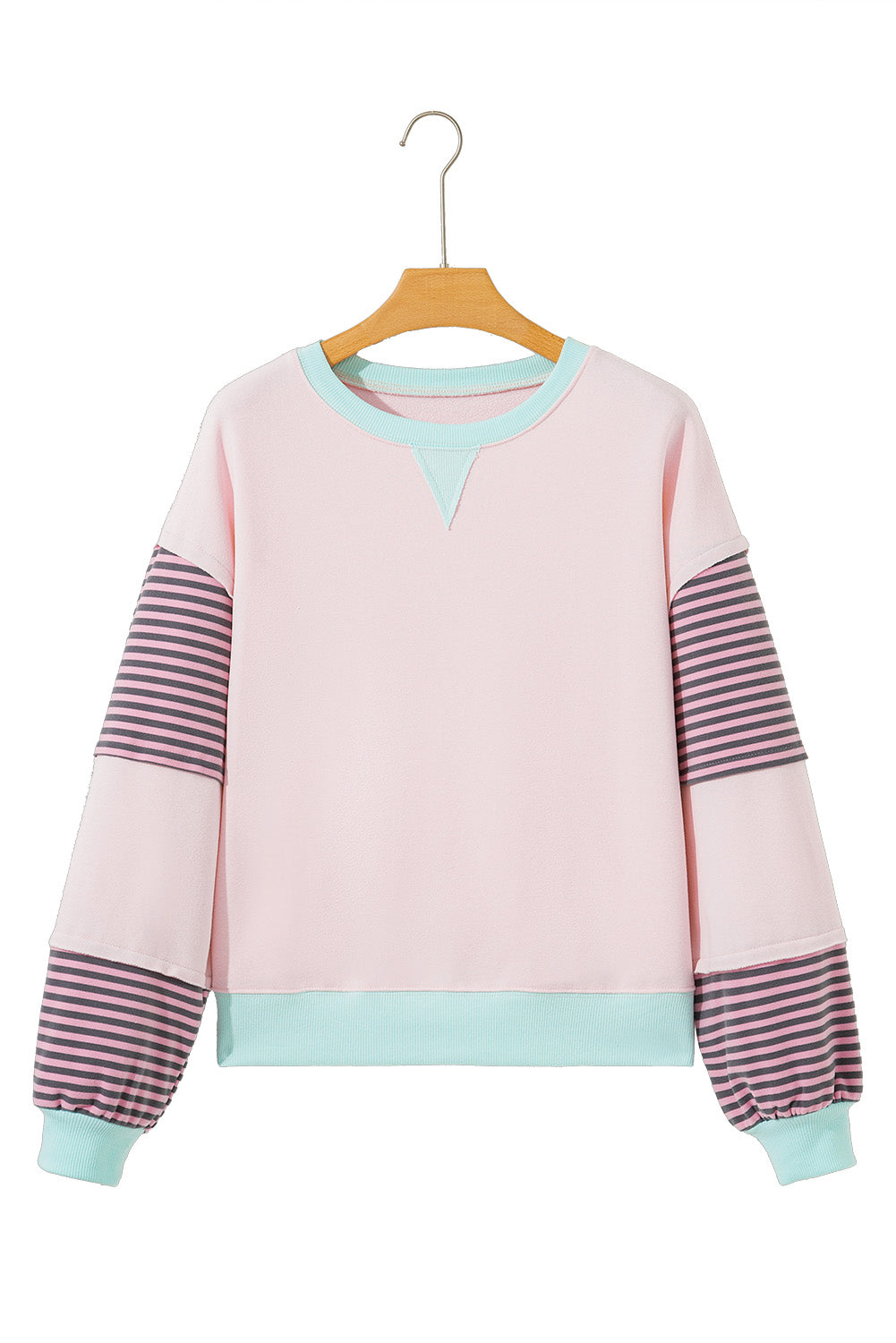 Jet Stream Striped Colourblock Patchwork Drop Shoulder Sweatshirt