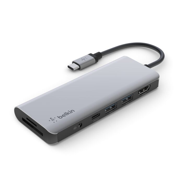Belkin Connect USB-C 7-in-1 Multiport Hub Adapter - Space Grey
