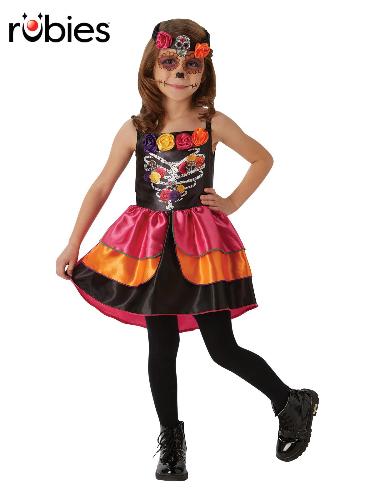 Sugar Skull Day Of The Dead Costume Child