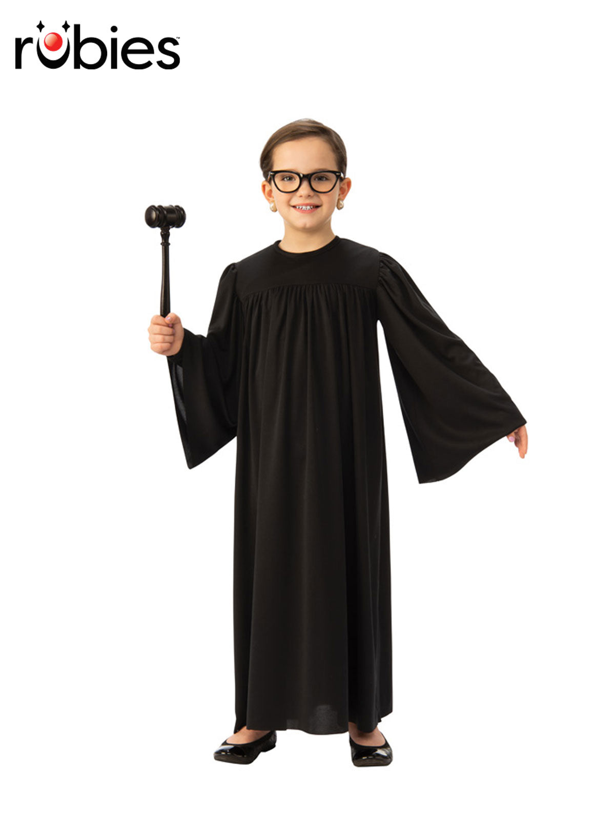 Kids Judge Costume Long Black Robe for Court Career Dress Up