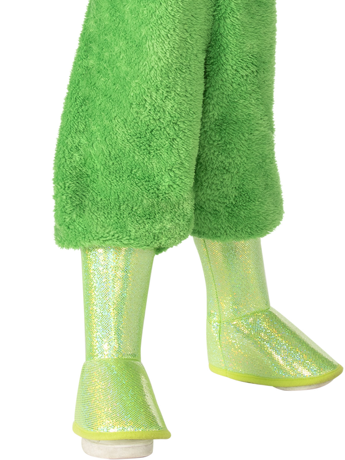 Alien Kids Costume – Fleece Jumpsuit with Headpiece & Boot Tops for Halloween – Green Colour