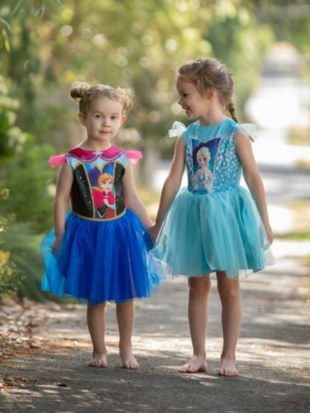 Anna Classic Costume Child Disney Frozen Dress Satin Tulle Overlay Blue Colour