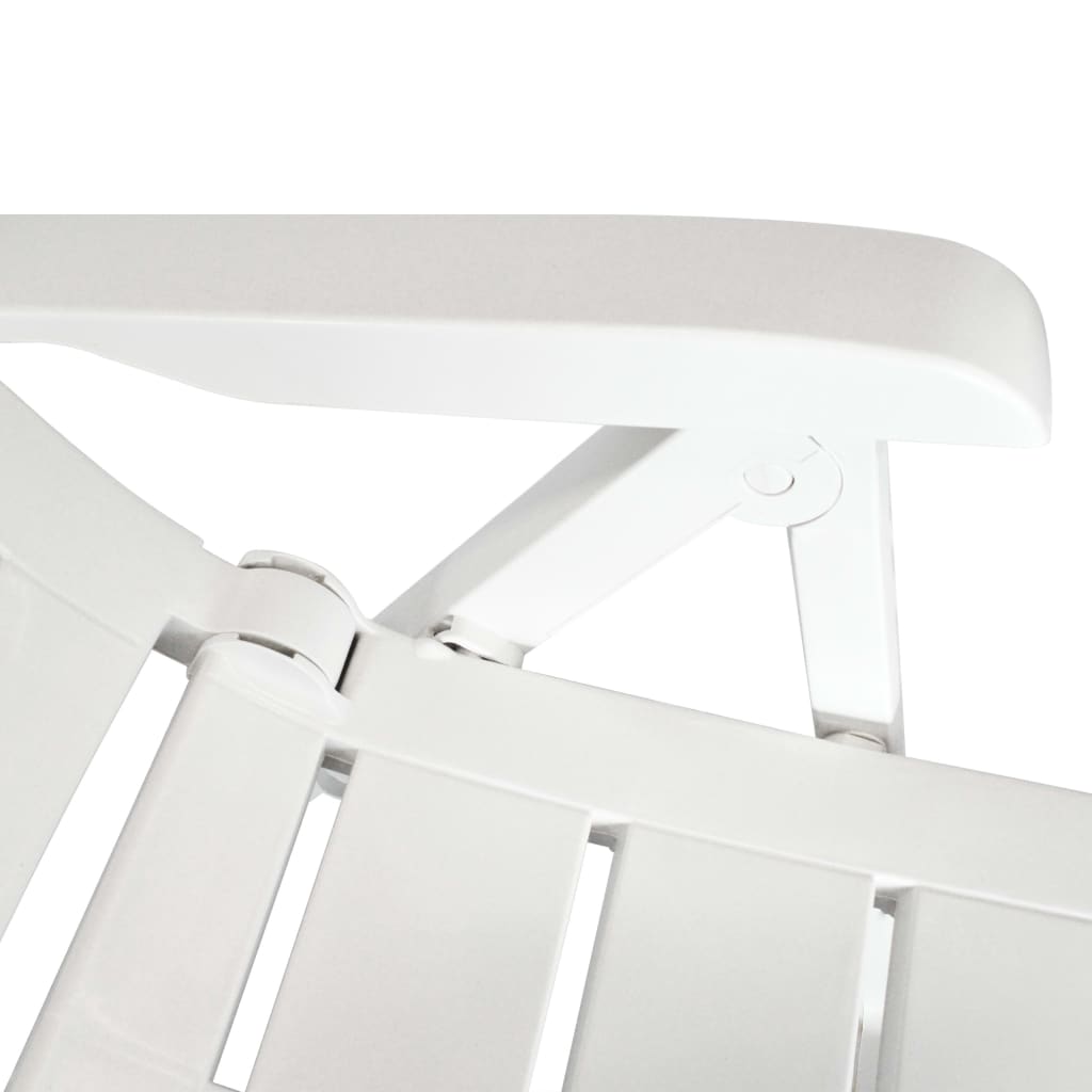 Reclining Garden Chairs 2 pcs Plastic White