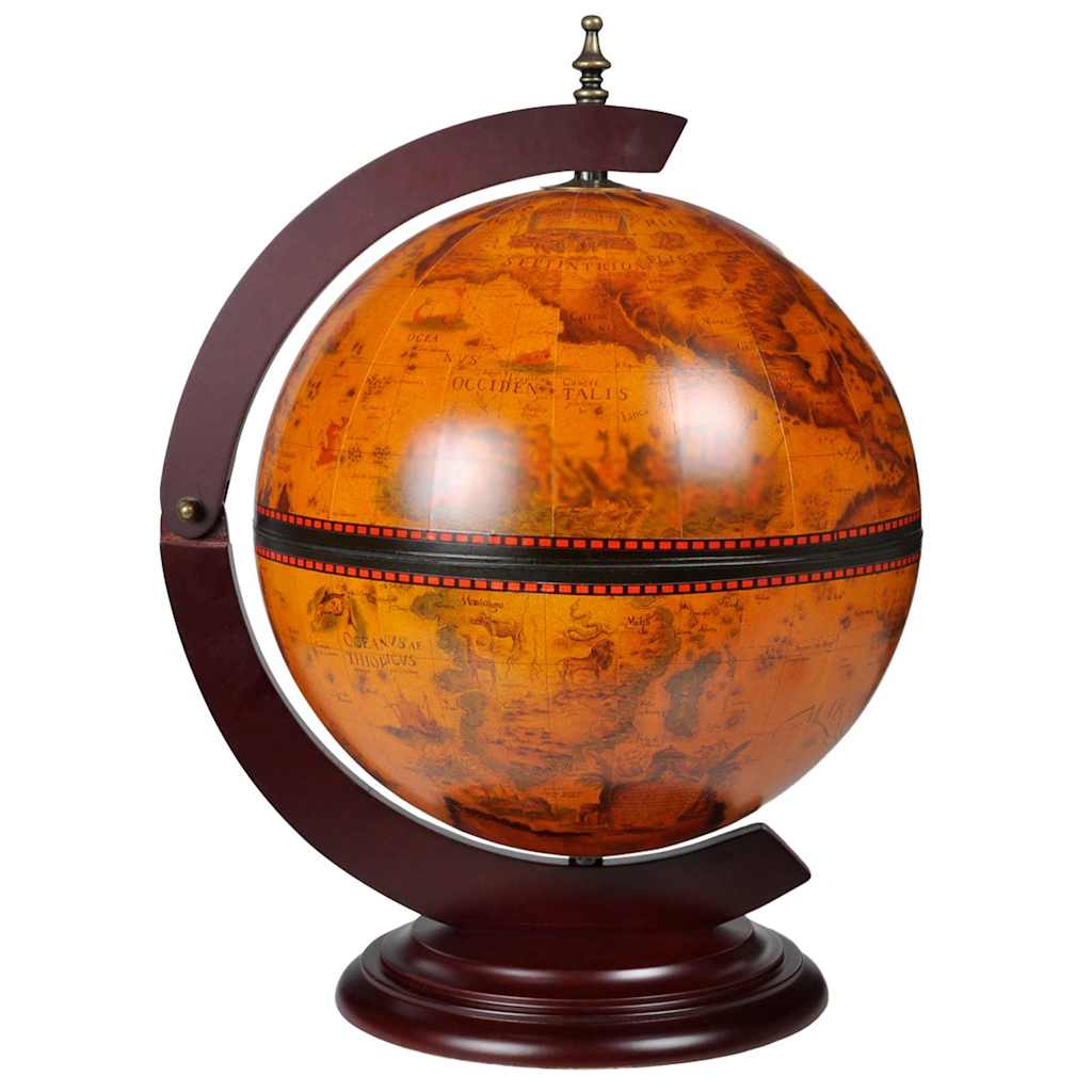 Tabletop Globe Bar Wine Stand Eucalyptus Wood