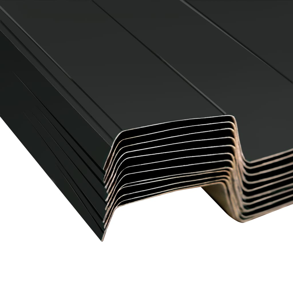 Roof Panels 12 pcs Galvanised Steel Anthracite