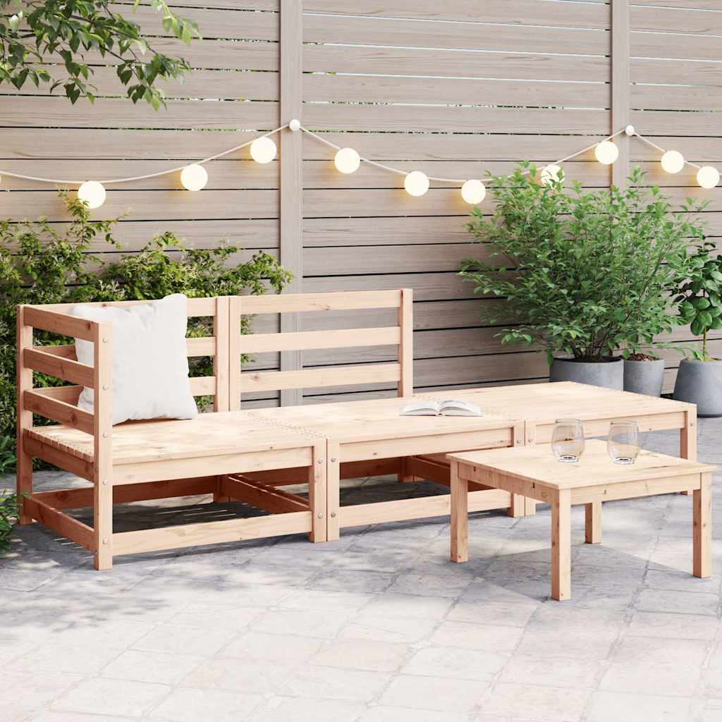 3 Piece Garden Lounge Set Solid Pinewood