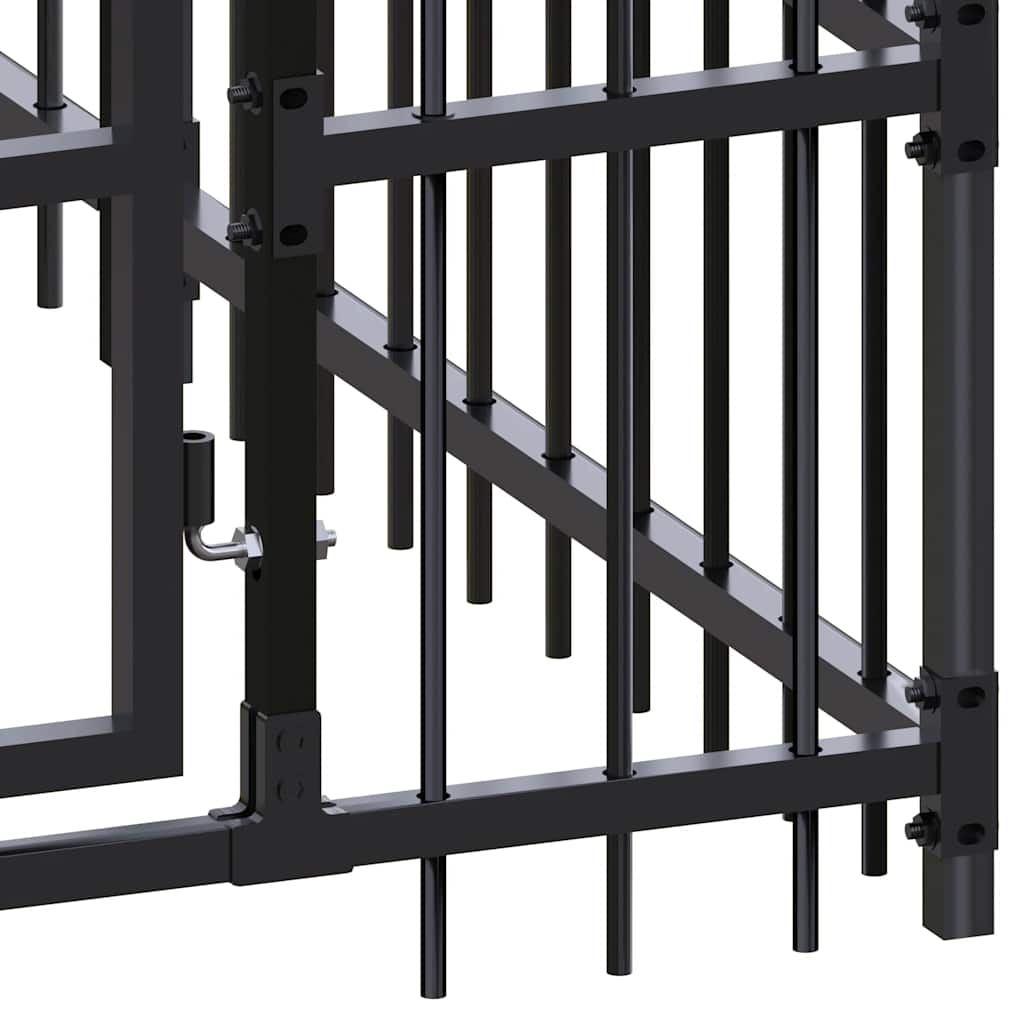 Outdoor Dog Kennel Steel 1.84 m²