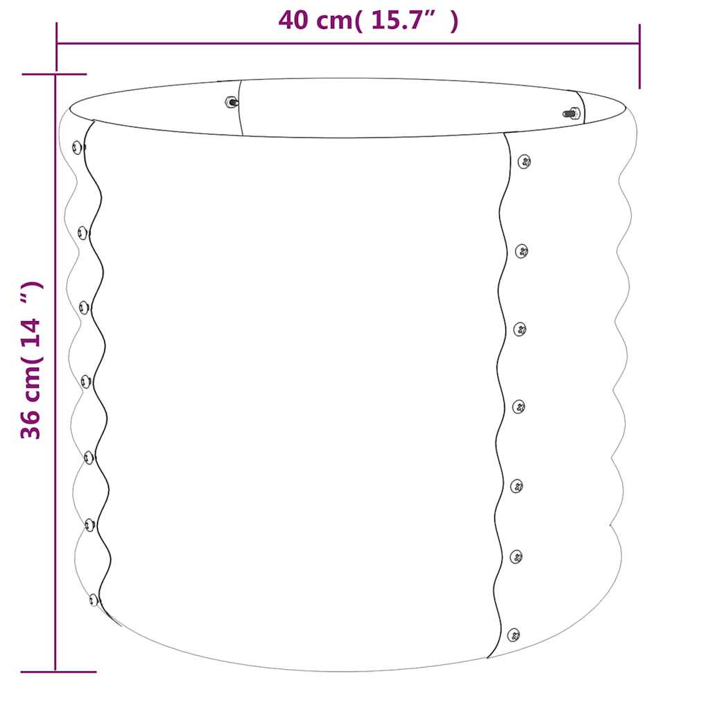 Garden Planter Galvanised Steel 40x40x36 cm Anthracite