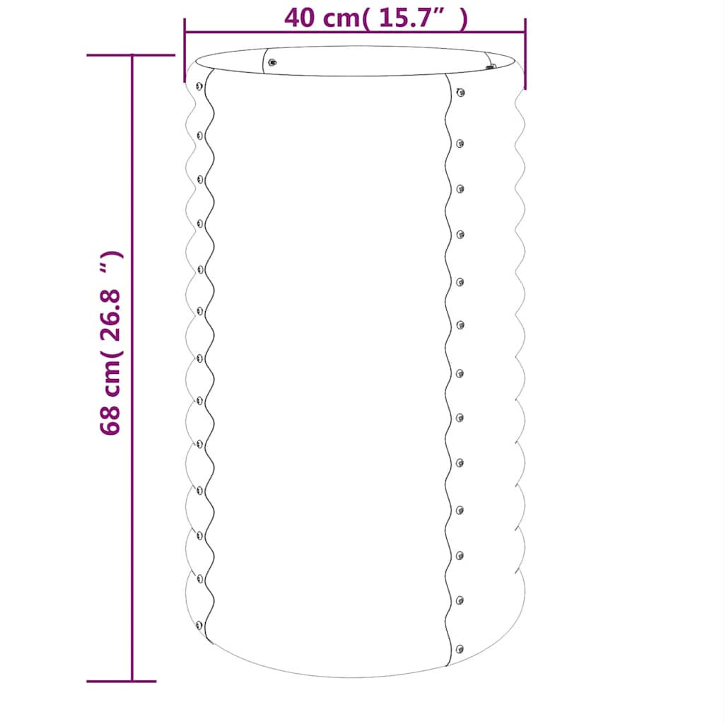 Garden Planter Galvanised Steel 40x40x68 cm Anthracite