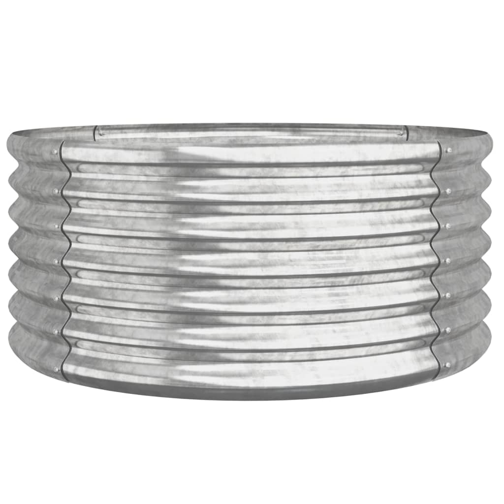 Garden Planter Galvanised Steel 80x80x36 cm Silver