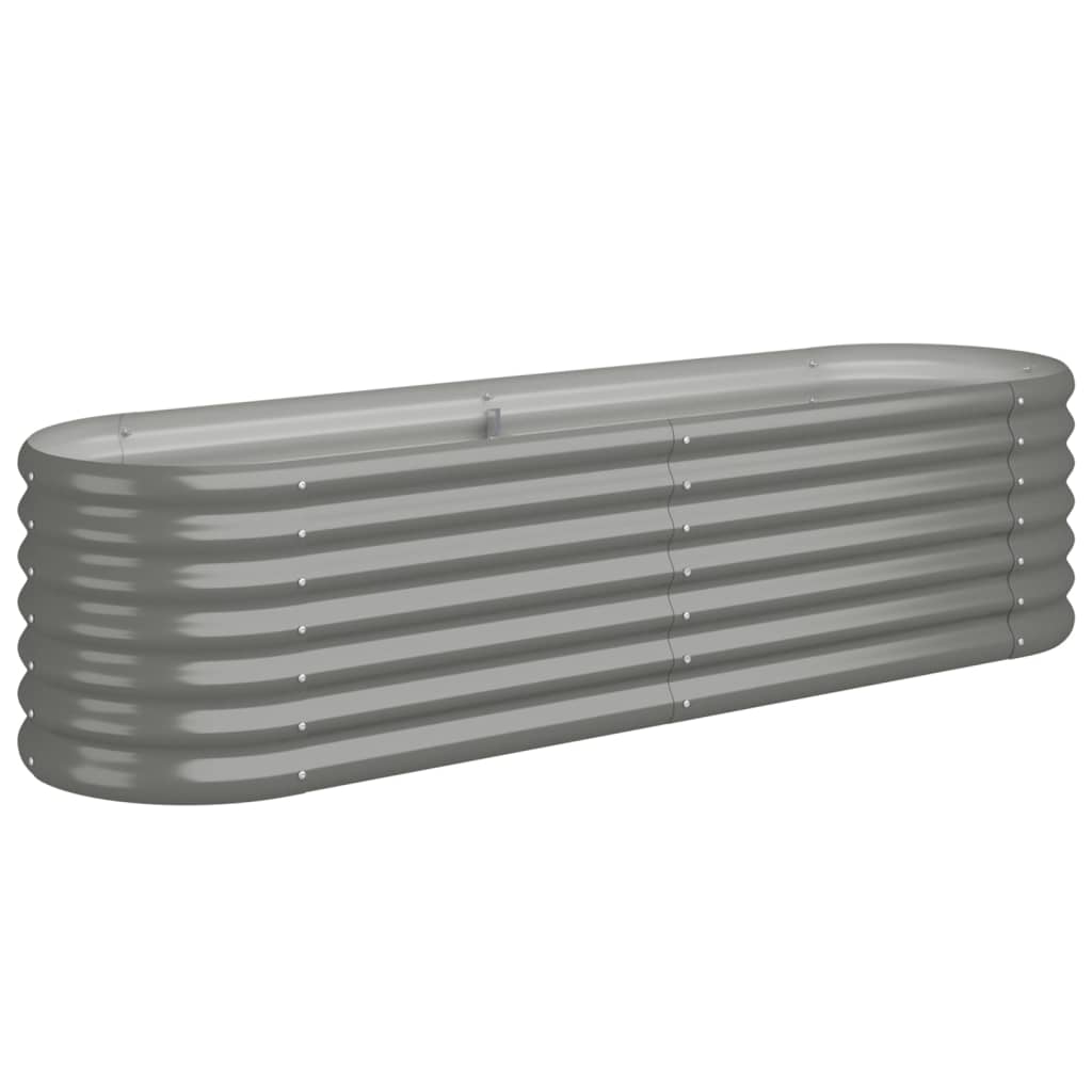 Garden Raised Bed Galvanised Steel 152x40x36 cm Grey