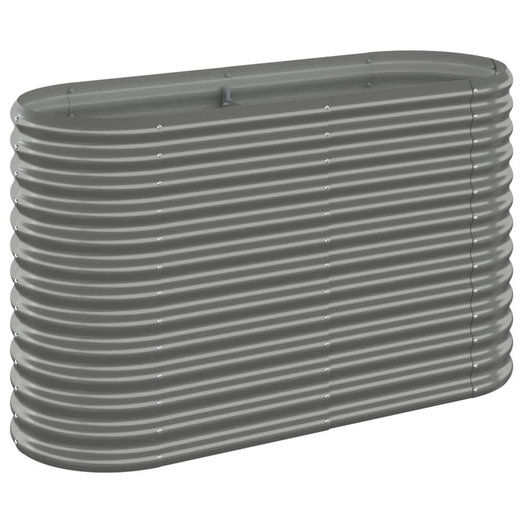 Garden Raised Bed Galvanised Steel 114x40x68 cm Grey