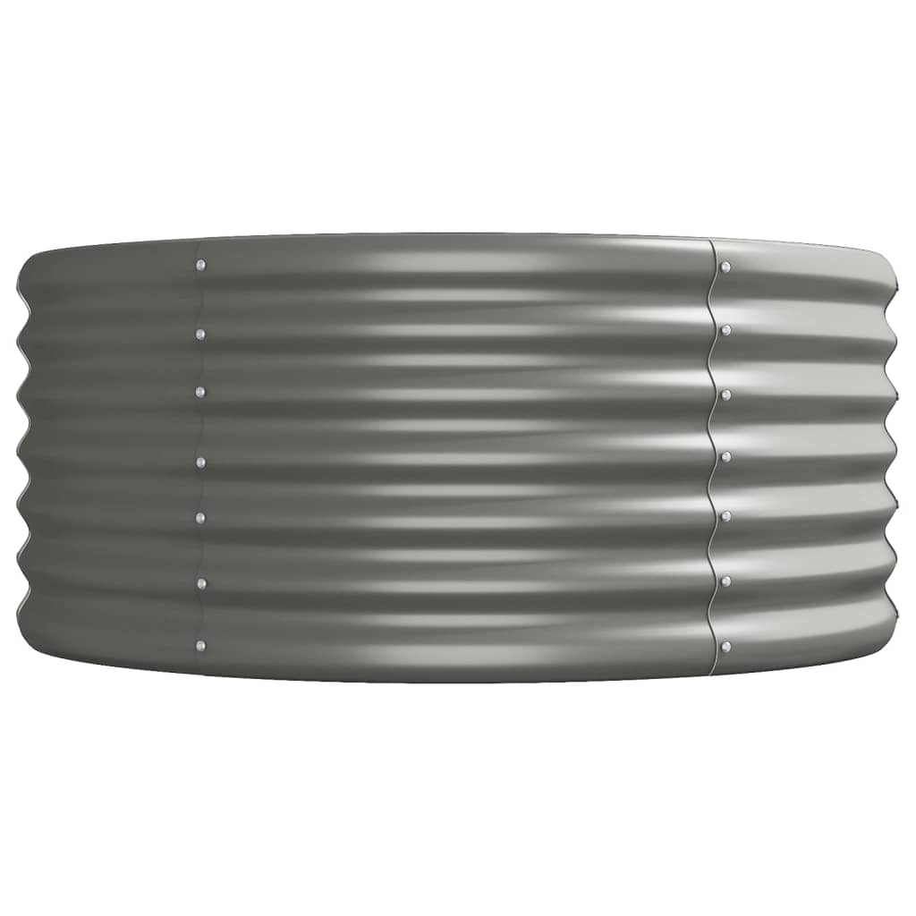 Garden Raised Bed Galvanised Steel 296x80x36 cm Grey