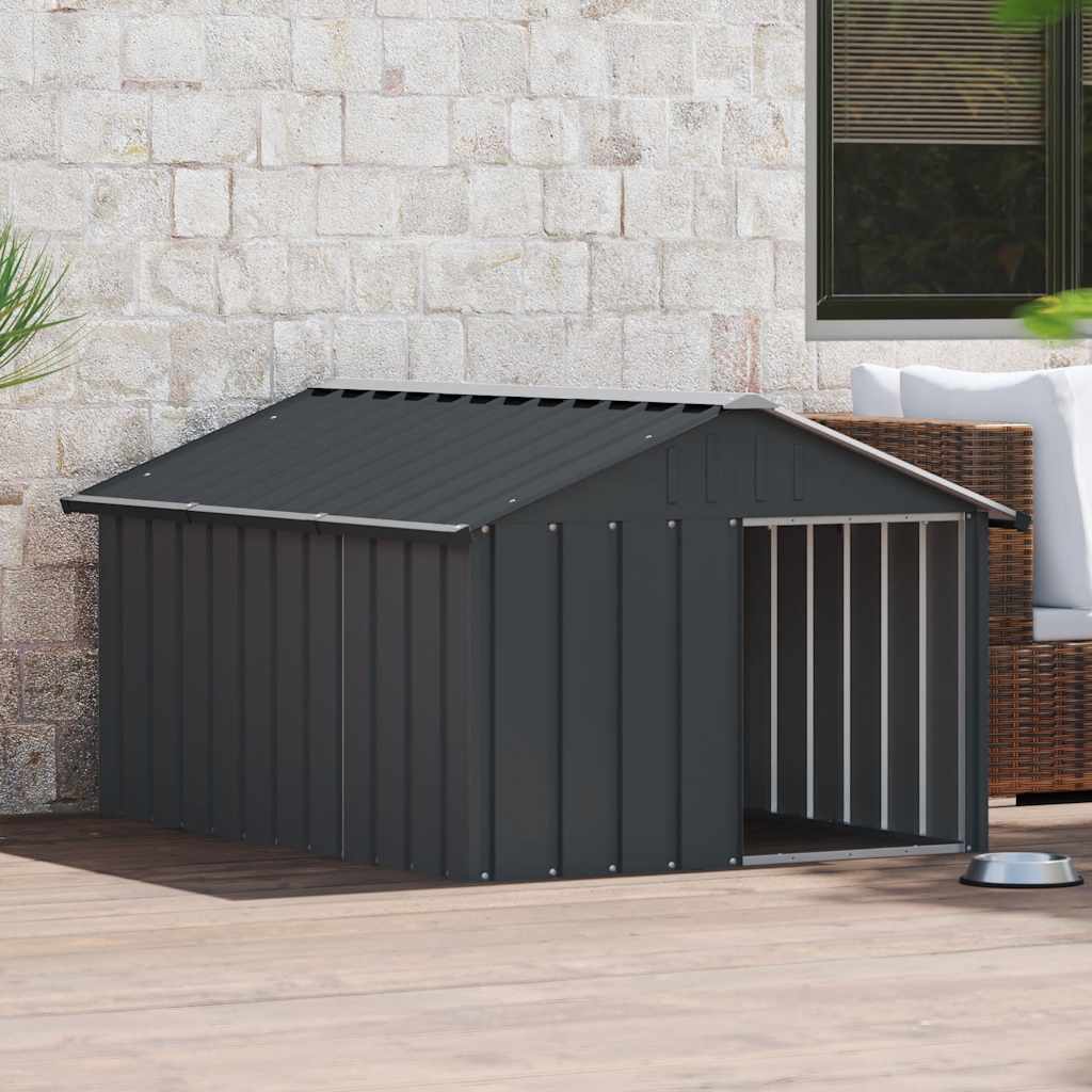 Dog House Anthracite 116.5x153x81.5 cm Galvanised Steel