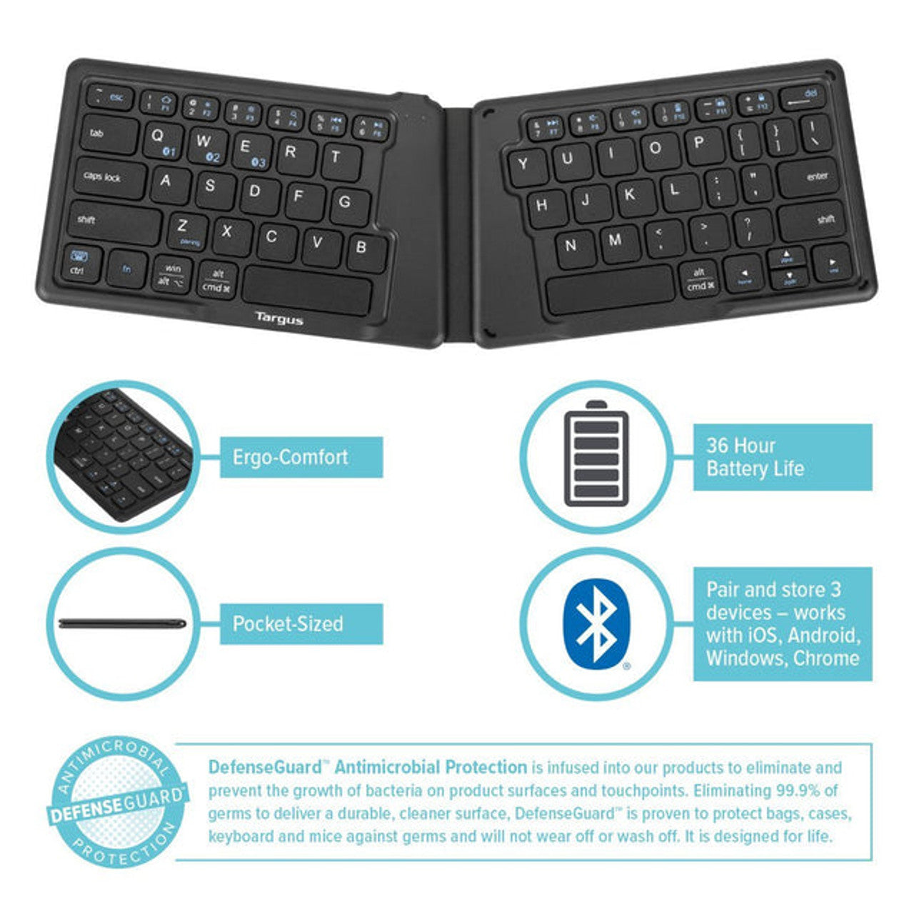 Targus Anti Microbial Folding Ergonomic