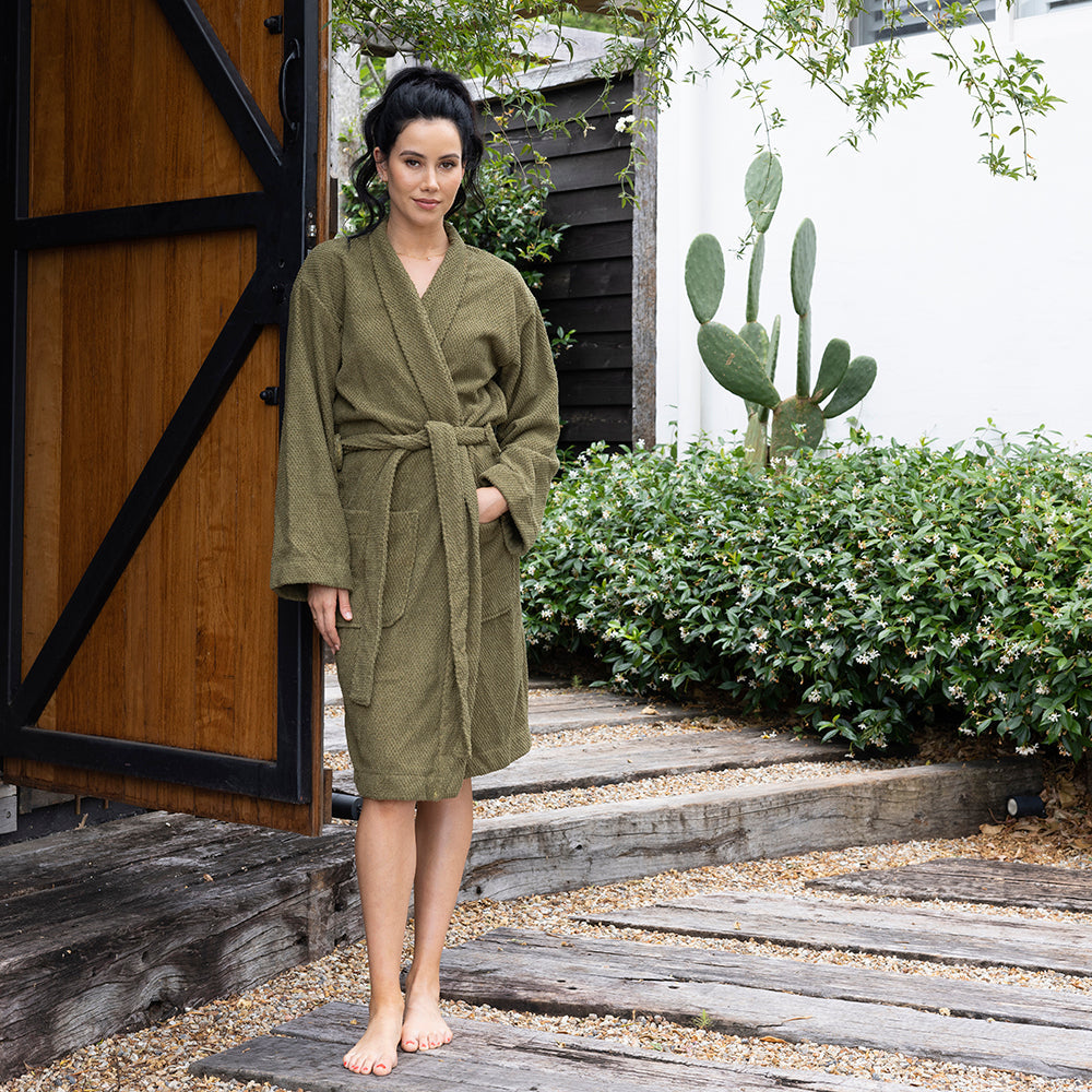 Bambury Angove Cotton Robe - Olive