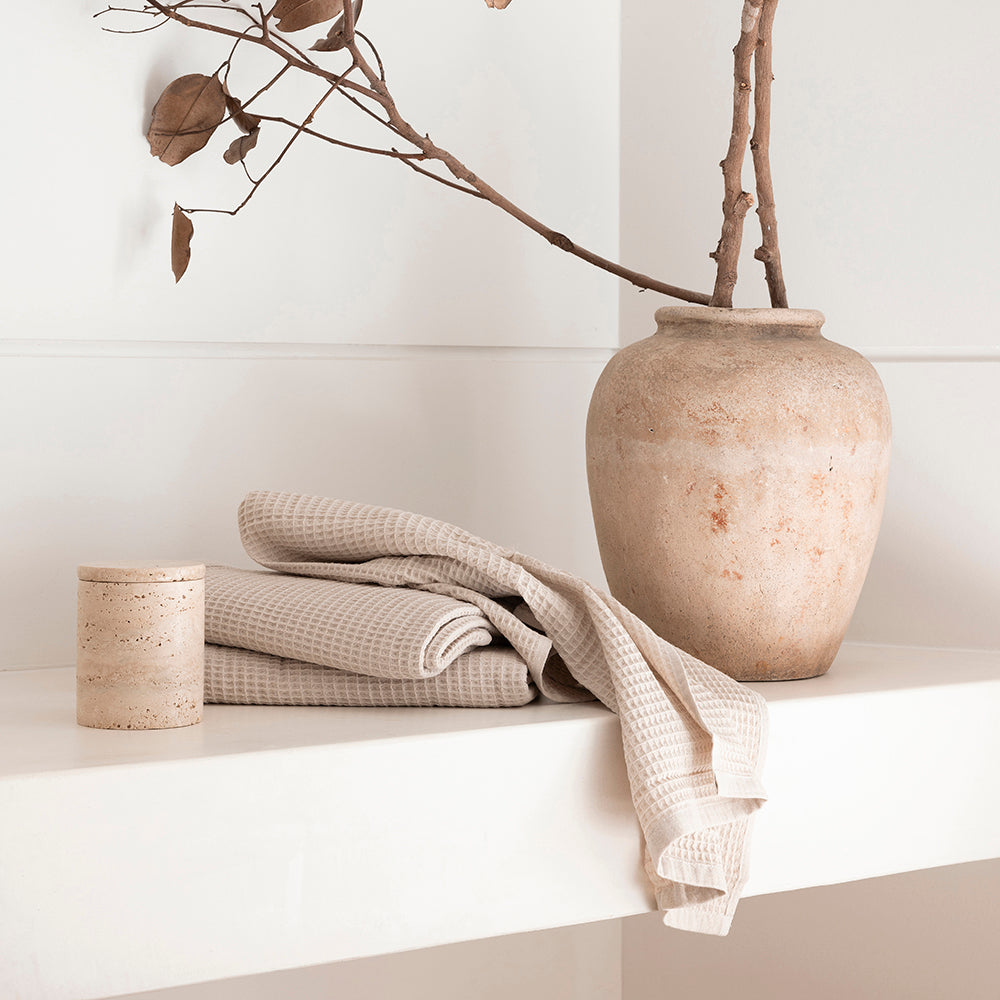 Bambury Waffle Hand Towel - Pebble