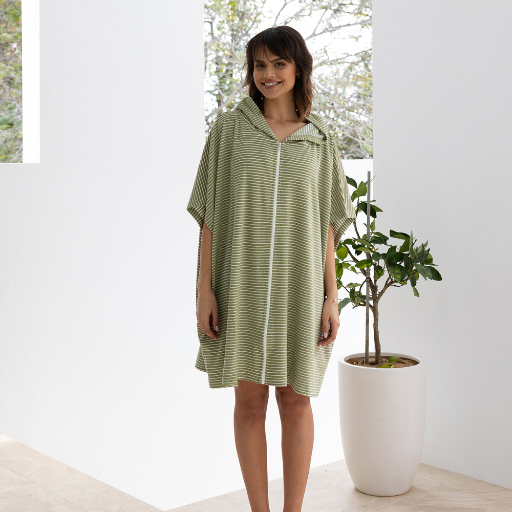 Bambury Adult Zip Front Poncho Olive