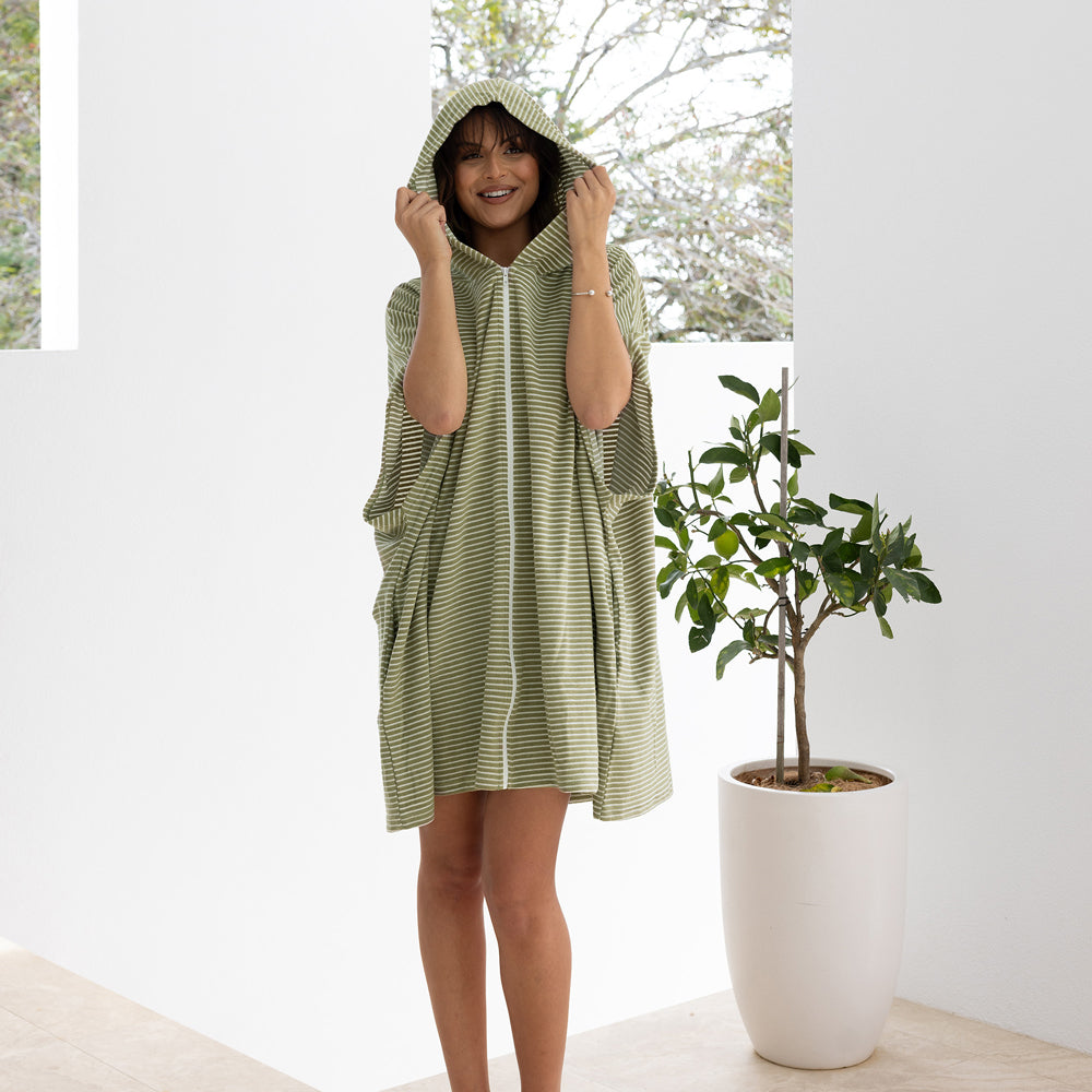 Bambury Adult Zip Front Poncho Olive