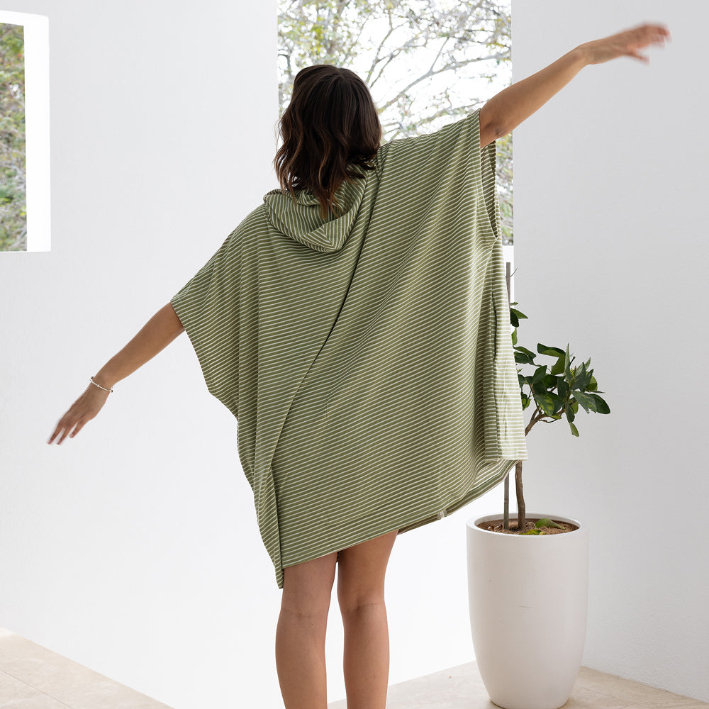 Bambury Adult Zip Front Poncho Olive