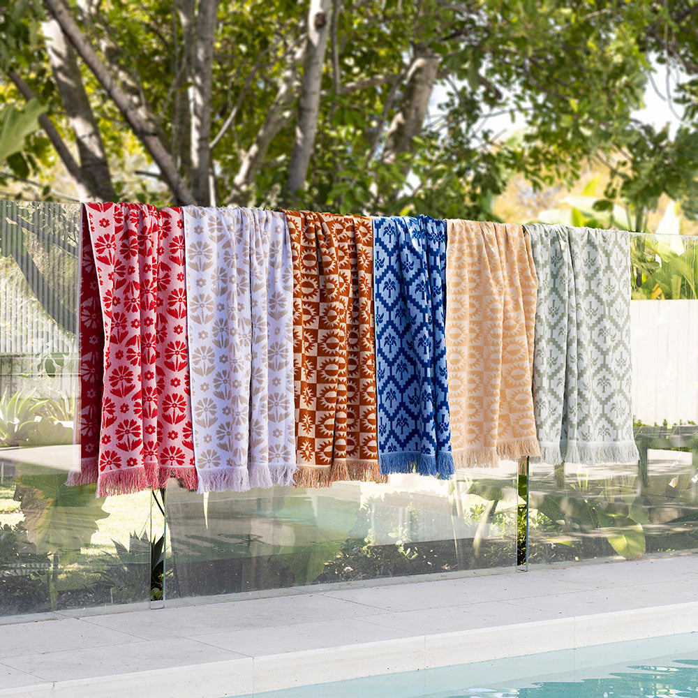 Bambury Flora Beach Towel - Pebble
