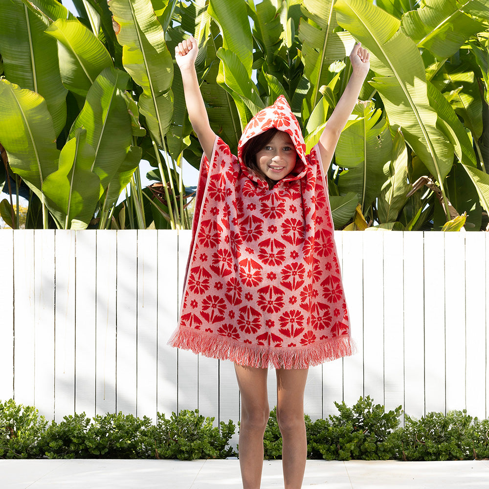 Bambury Flora Kids Poncho - Poppy