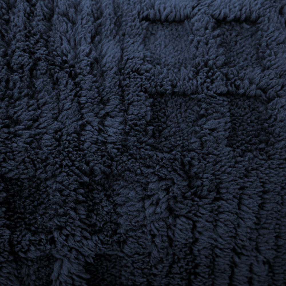Bambury Lattice Sherpa Blanket - Navy
