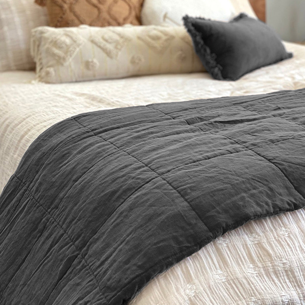 Bambury French Flax Linen Quilted Coverlet