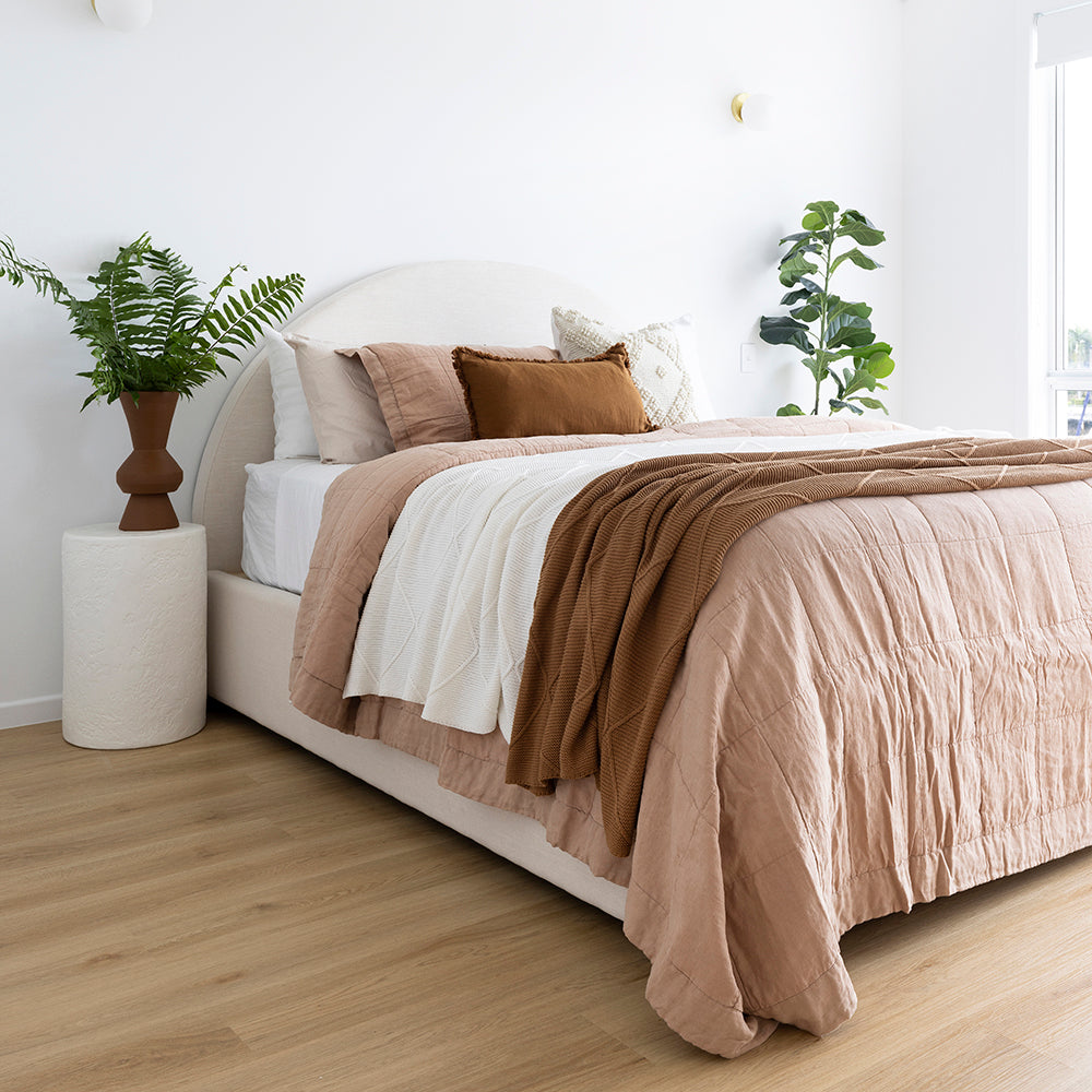 Bambury French Flax Linen Quilted Coverlet