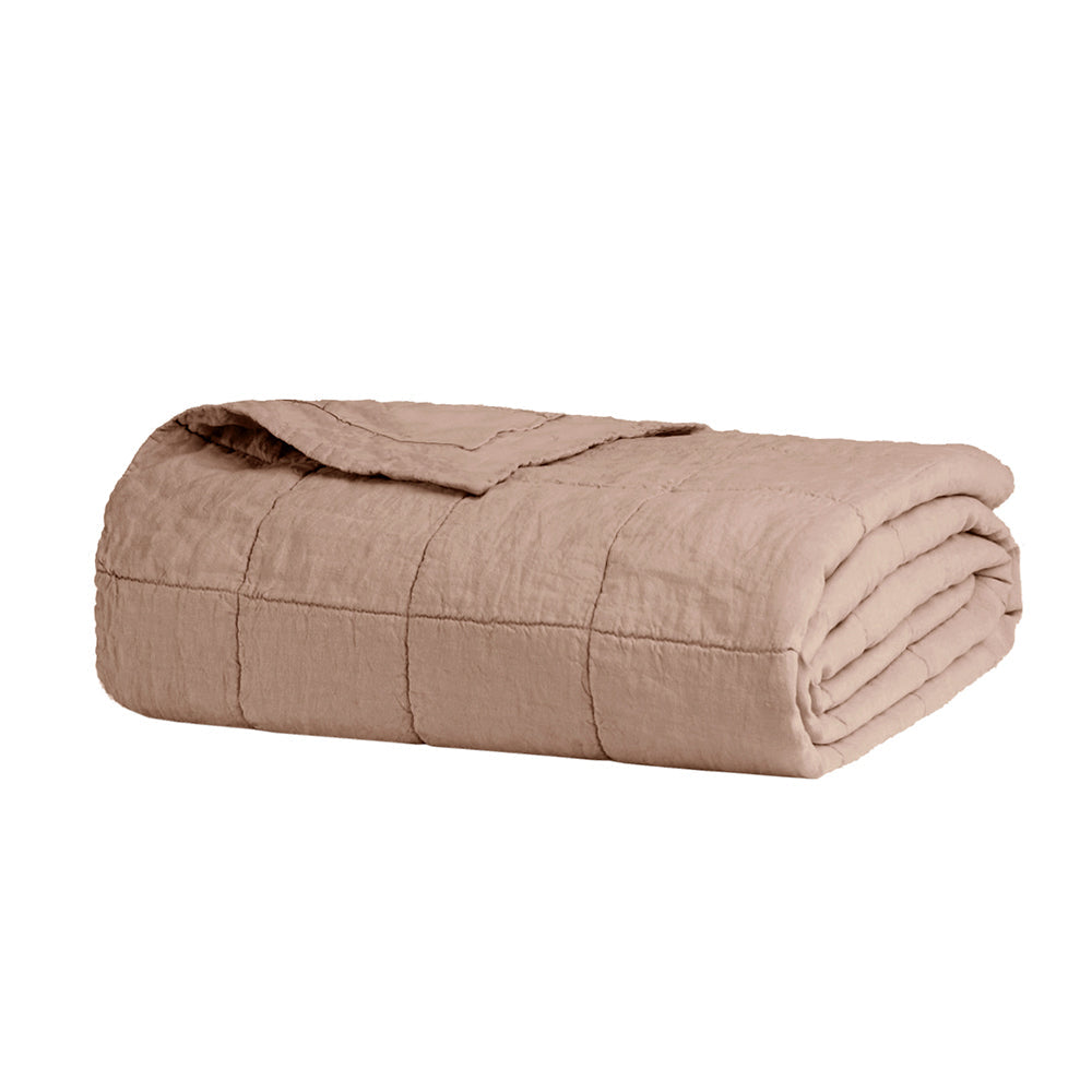 Bambury French Flax Linen Quilted Coverlet