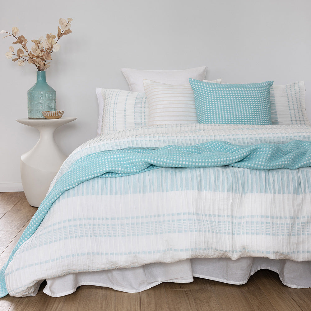 Bambury Dora Square Cushion - Aqua
