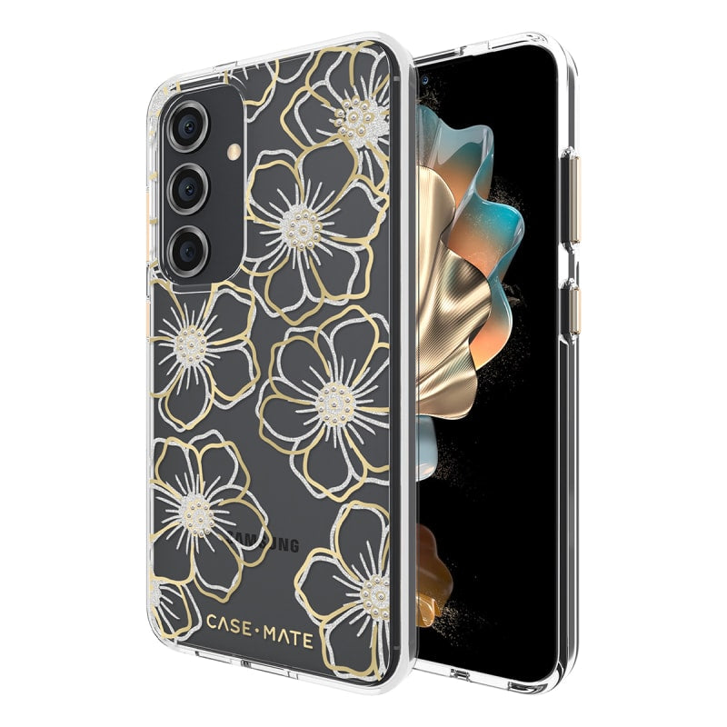 Case-Mate Floral Gems Case for Samsung Galaxy S24 Series – Gold