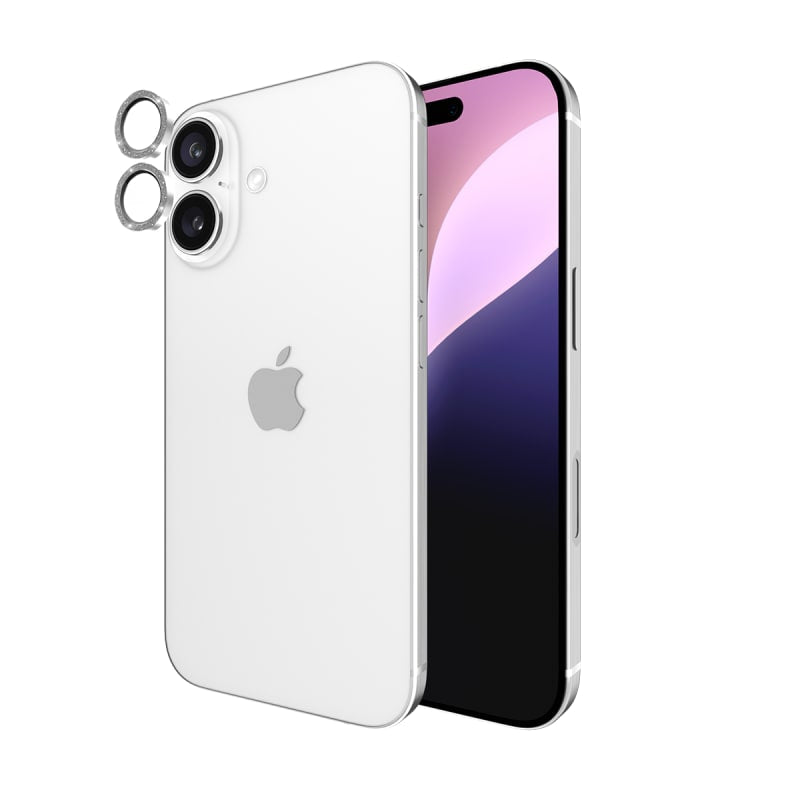 Case-Mate Aluminum Lens Protector for iPhone 15 & 16 Series – Black & Twinkle