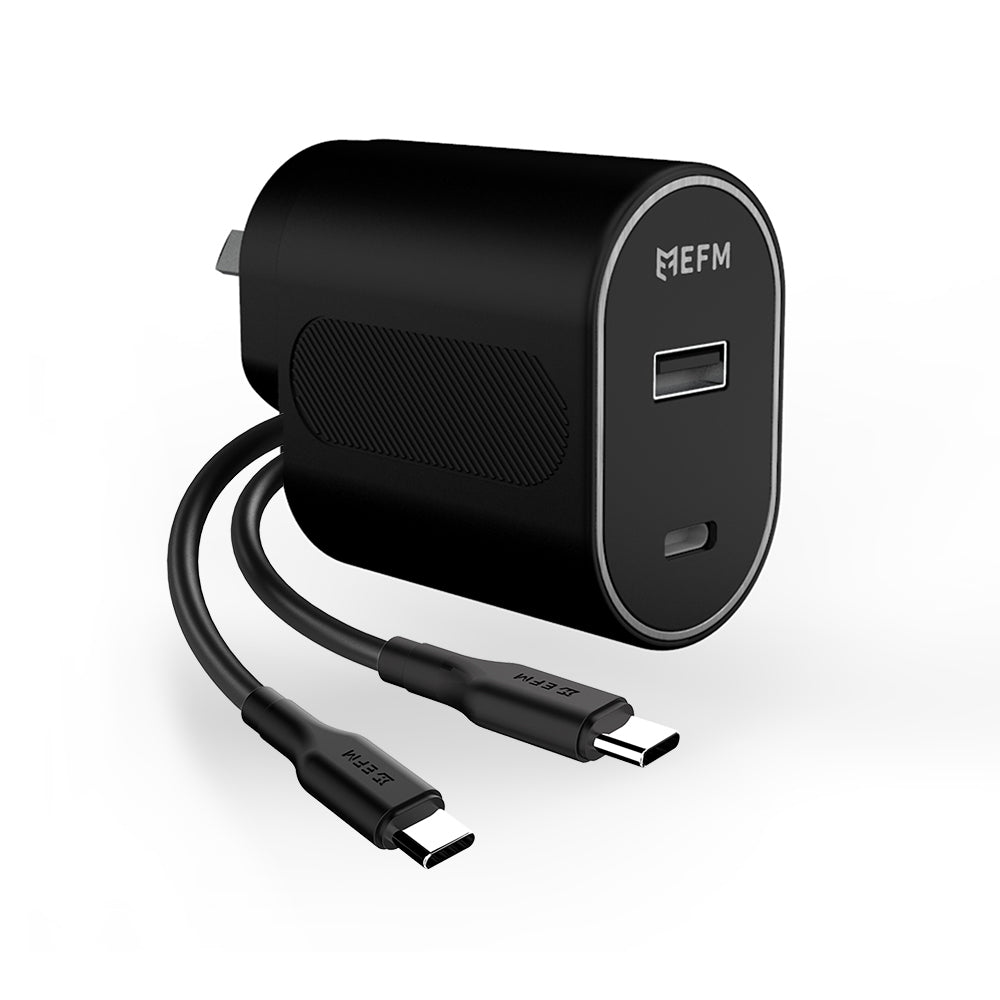 EFM 60W Dual Port Wall ChargerWith Type C to Type C Cable 1M