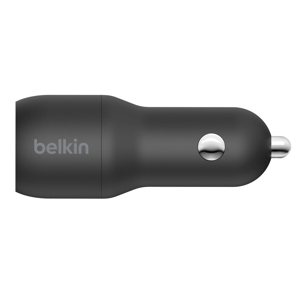 Belkin BOOSTCHARGE Dual USB-A Car Charger 24W + USB-A to USB-C CableUniversally compatible - Black