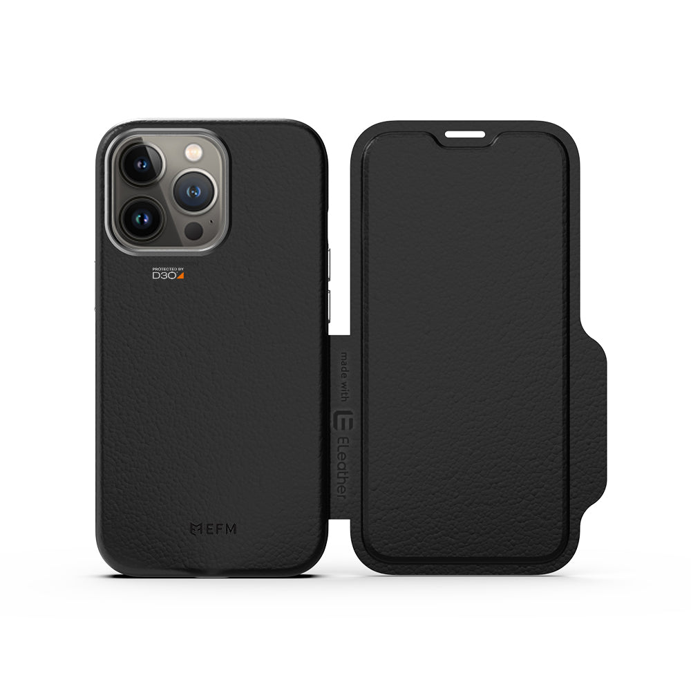 EFM Monaco Leather Wallet Case with D3O 5G Signal Plus for iPhone 13 Pro
