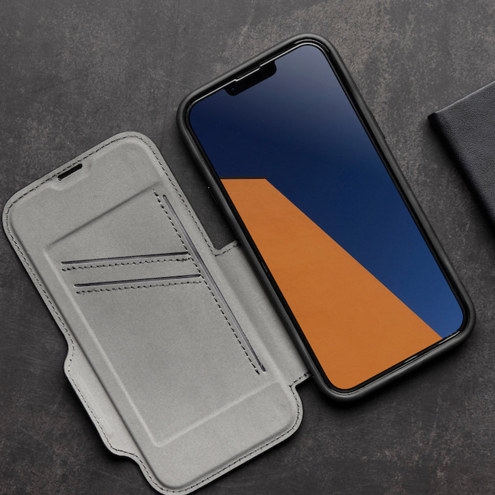 EFM Monaco Leather Wallet Case with D3O 5G Signal Plus for iPhone 13 Pro