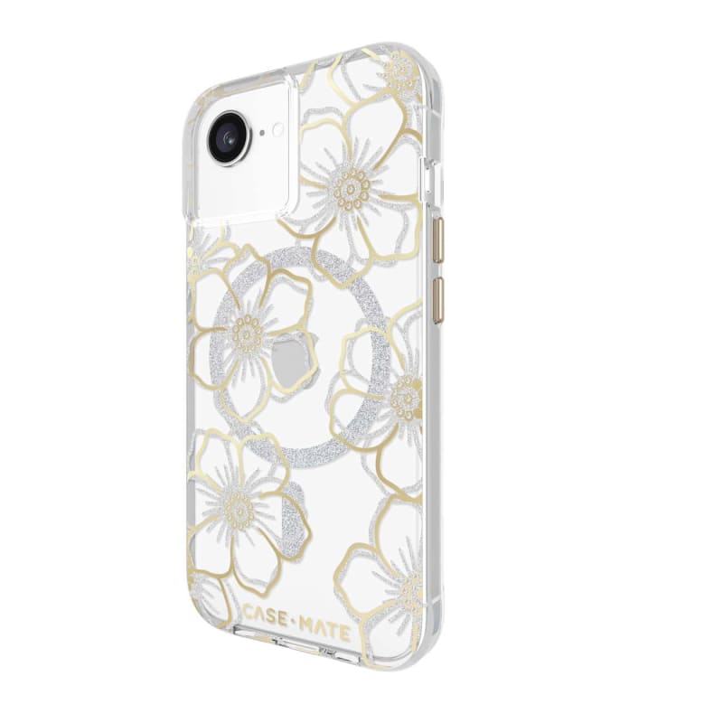 Case-Mate Floral Gems MagSafe Case Suits iPhone 17e/16e/15/14/13 - Gold
