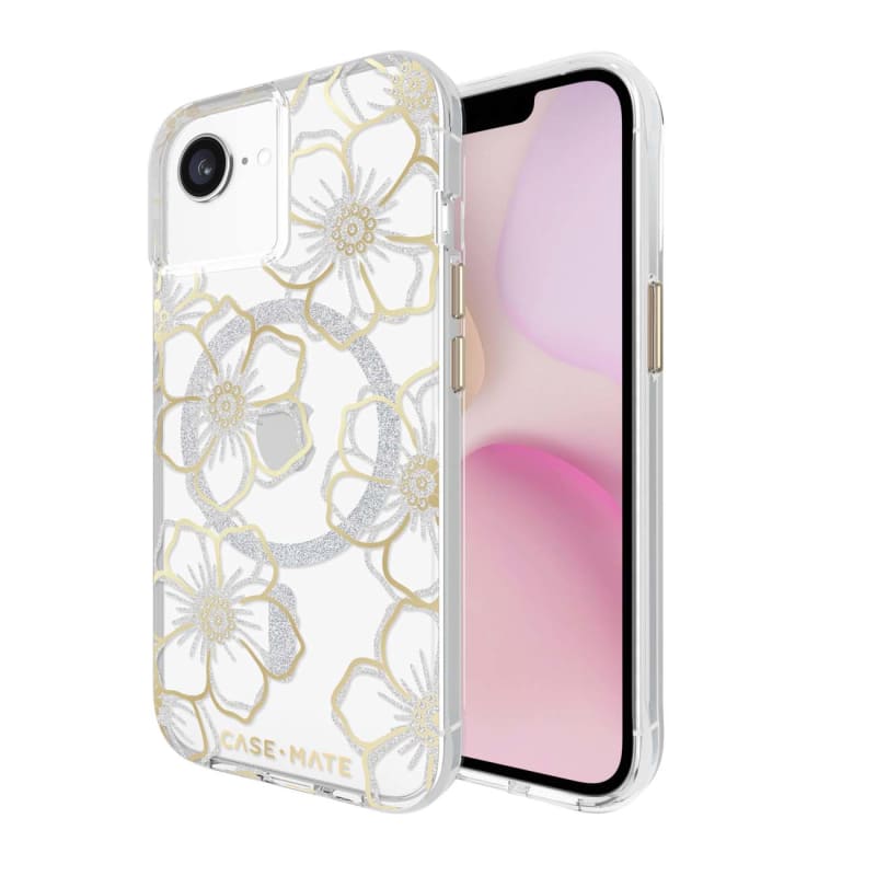 Case-Mate Floral Gems MagSafe Case Suits iPhone 17e/16e/15/14/13 - Gold