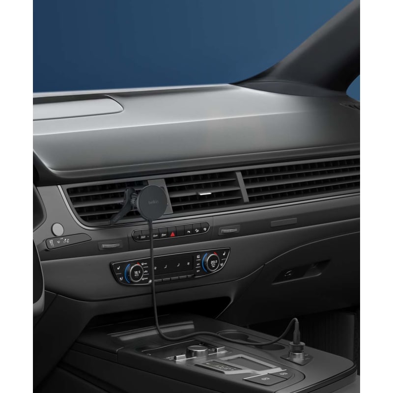 Belkin QI2 Wireless Car Charging Vent Mount Includes plug & USB-C Cable - Black