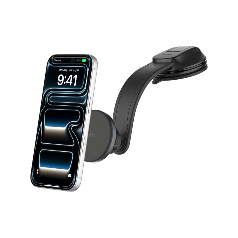 Belkin QI2 Wireless Car Charging Dash Mount Includes plug & USB-C Cable - Black