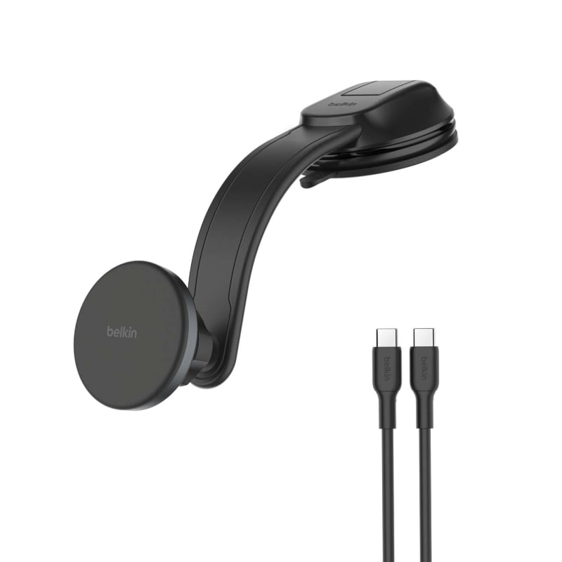 Belkin QI2 Wireless Car Charging Dash Mount Includes plug & USB-C Cable - Black
